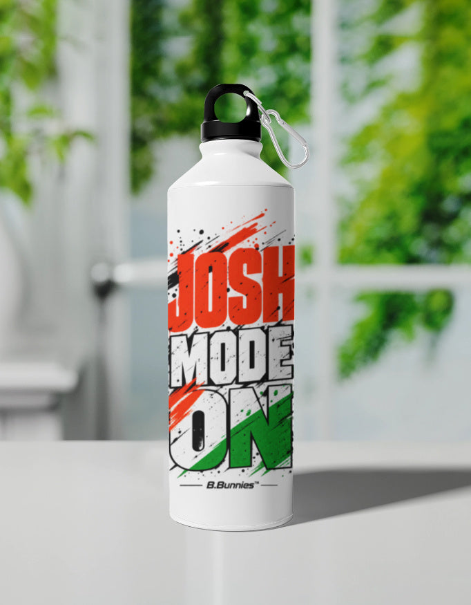 Josh Mode On tricolor aluminum sipper bottle with carabiner