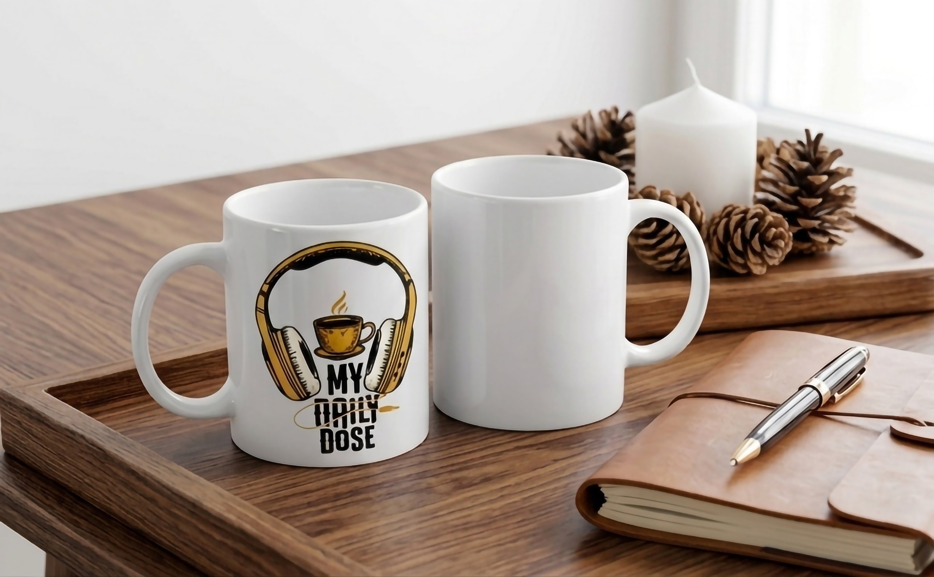 My Daily Dose Ceramic Coffee Mug | 11oz Glossy Custom Printed Mug