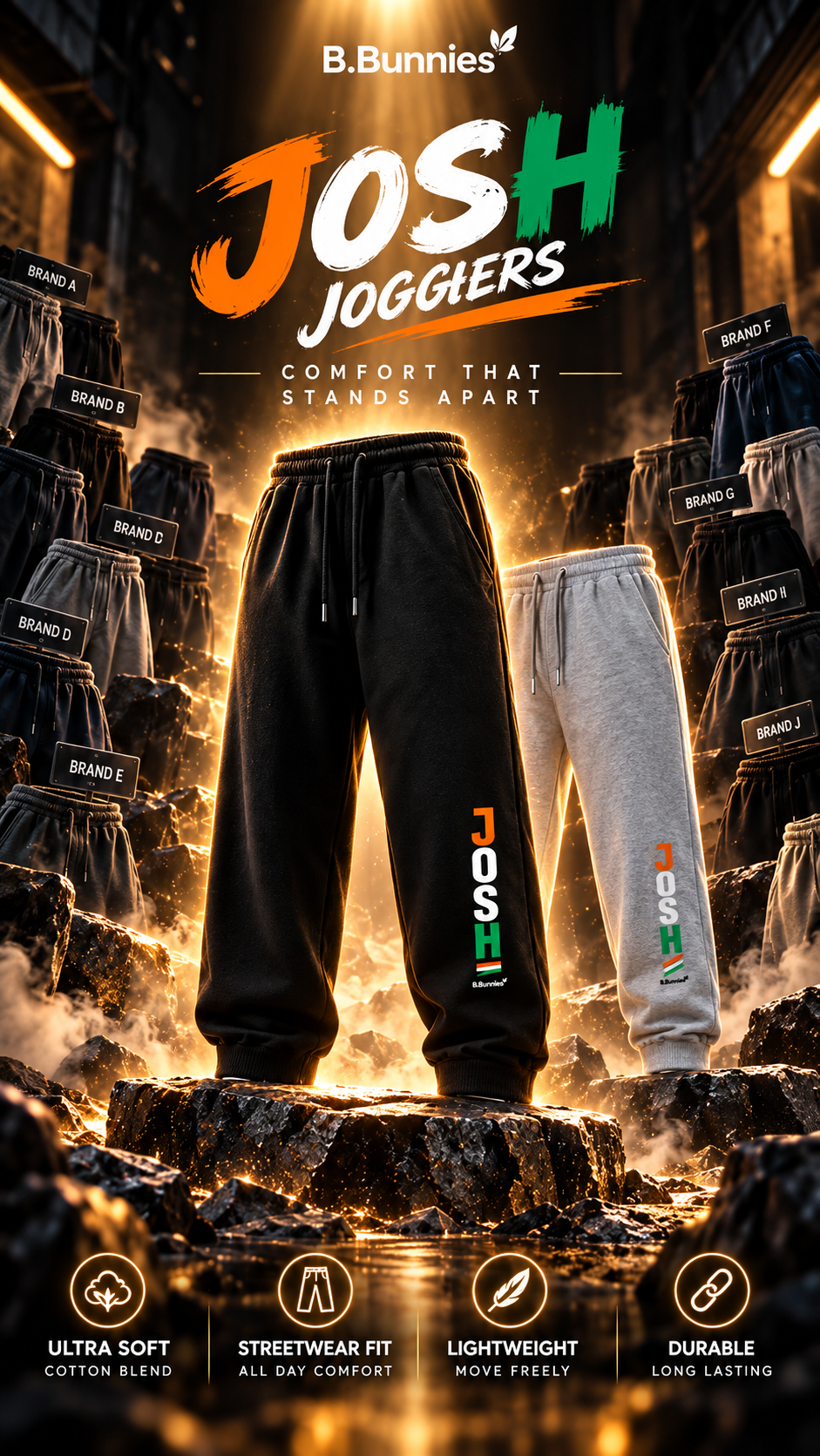 B.Bunnies unisex joggers, relaxed streetwear fit
