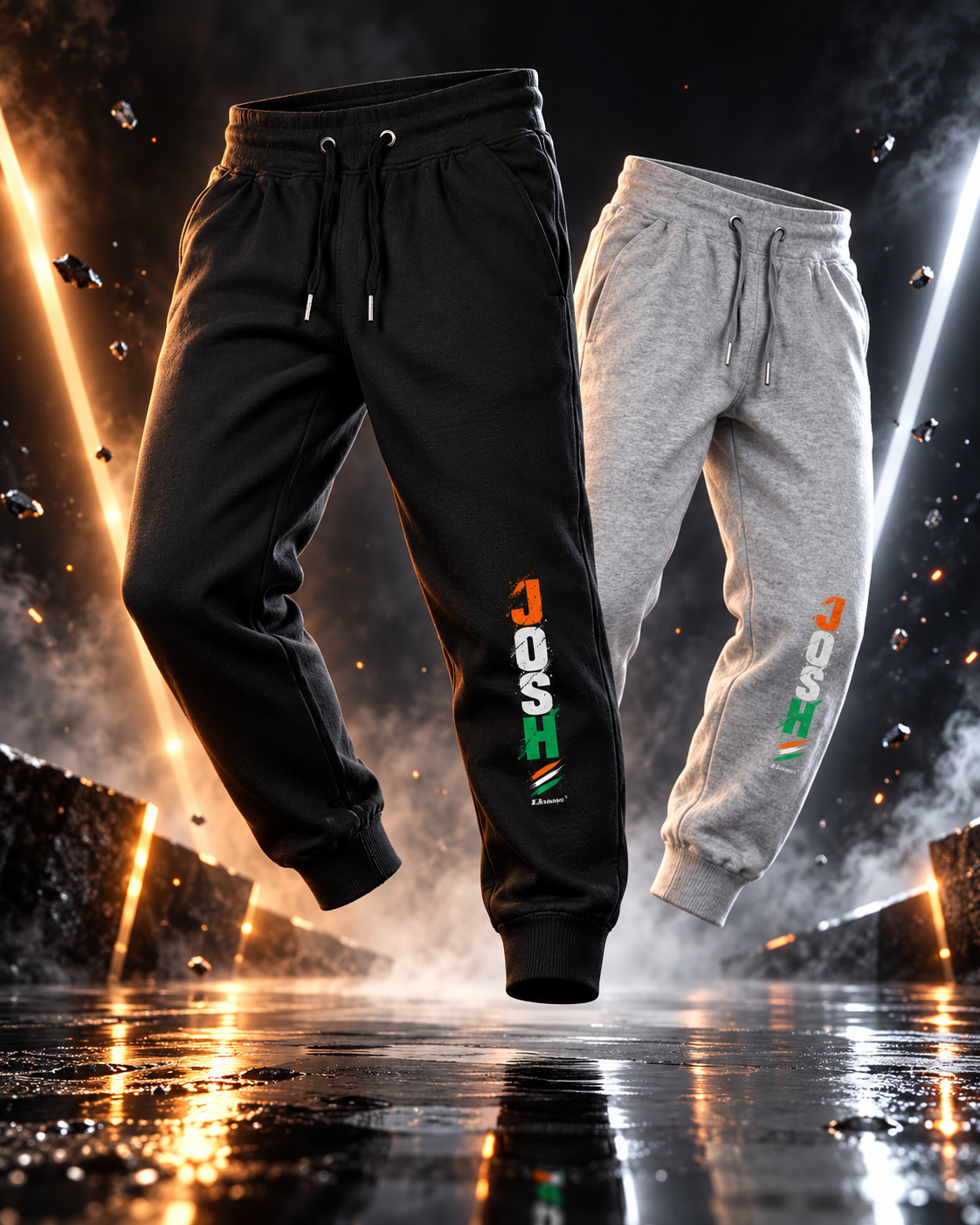 Unisex joggers, front view styled look
